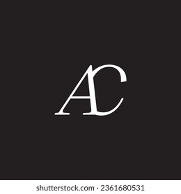 Diseño creativo del logotipo de la letra AC con gráfico vectorial, logotipo AC simple y moderno.