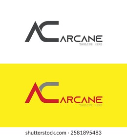 Ac letter logo design arcane modern and minimalist