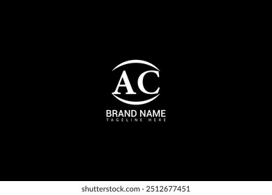 AC letter logo design with a circle shape AC Logo design. AC letter logo creative design. AC unique design
