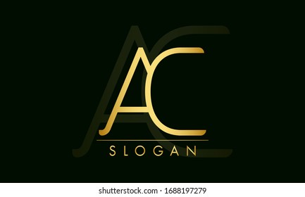 AC Letter Logo Design with Creative Modern Trendy Typography