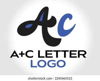Diseño de logotipo de carta AC con tipografía moderna creativa y colores negros.logotipo de negocios