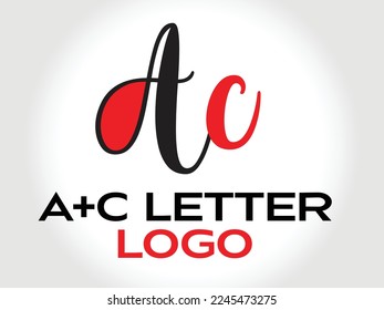 AC Letter Logo Design with Creative Modern Trendy Typography and Black Colors.business logo