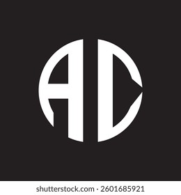 AC Letter Logo Design vector Template. Abstract Letter AC Linked Logo and black background