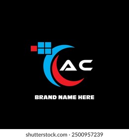 AC letter logo modern logo design on black color background
