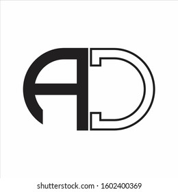 AC Letter logo monogram with oval shape negative space design template white background