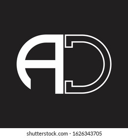 AC Letter logo monogram with oval shape negative space design template