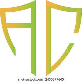 AC Letter logo monogram with oval shape negative space design template white background