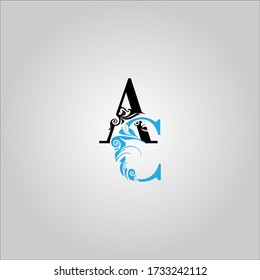 AC letter logo with nice white background.The letter icon design.