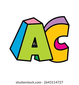 AC letter logo playful colorful vector