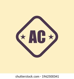 Ilustración del vector con logotipo de la letra AC. Concepto de diseño inicial del logotipo.