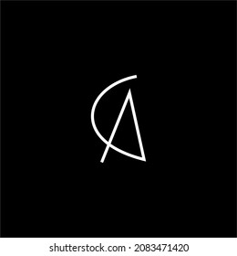 AC letter logo, white, black background, suitable for company logos with the initials AC