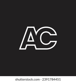 AC letter, monogram, logo vector, template, design, minimal, black white, color,