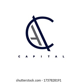 Letras A,C del logotipo del vector del alfabeto. emblema de letras de CA. Logo de negocios