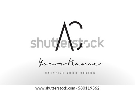 ac letters logo design slim simple stock vector royalty free simple letter design