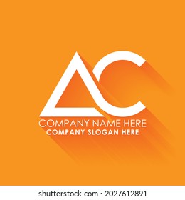 AC Letters minimal logo, AC letters initial modern abstract vector logo.