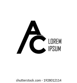 AC letters. Monogram logo vector minimalistic design lettering