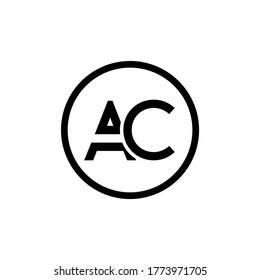 AC Logo Design Circle Typography Vector Template. Creative Letter AC Logo Vector
