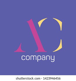 AC logo design. Monogram logo AC. Letters A and C. Company logo design.