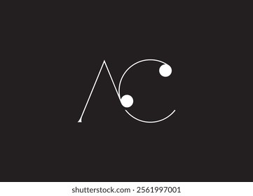 AC logo Design Template Vector Graphic Branding Element.
