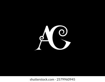 AC Logo Design Template Vector Graphic Branding Element.