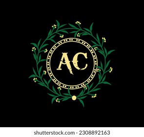 Diseño de logotipo AC con un diseño único y sencillo.
