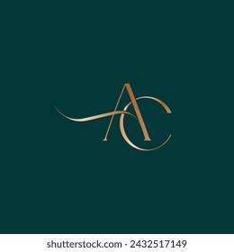 AC logo design. Vector illustration.
