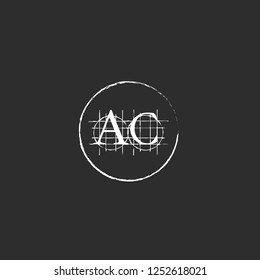 ac logo letter initial, Abstract Polygonal Background Logo, design for Corporate Business Identity,flat icon, Alphabet letter