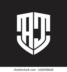 AC Logo monogram with emblem shield shape design isolated on black background