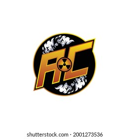 AC Logo Monogram Gaming with Gas Shape designs template vector icon modern