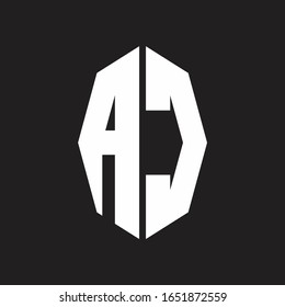 AC Logo monogram with octagonal ribbon style design template