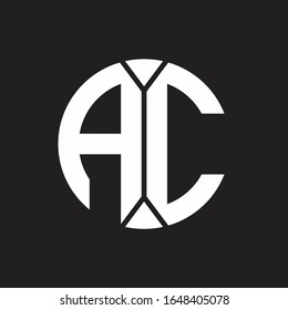 AC Logo monogram with piece circle ribbon style