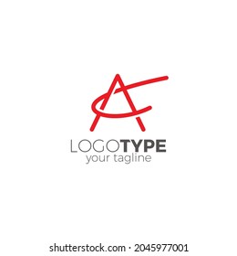 Diseño sencillo y limpio del logotipo AC