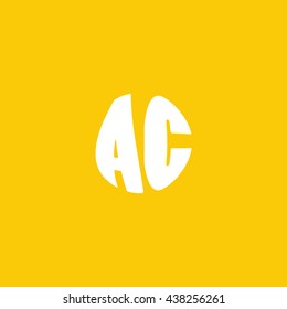 AC Logo. Vector Graphic Sphere Branding Letter Element. Orange Background