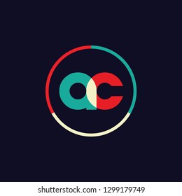 AC logomodern logo template colorful circle frame. vector illustration
