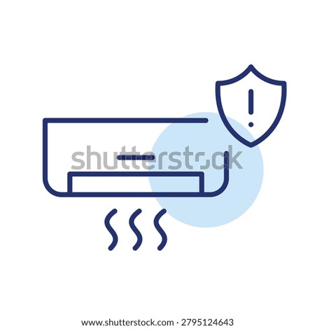 AC maintenance warning, cooling system error, climate control hazard. Pixel perfect, editable stroke vector icon