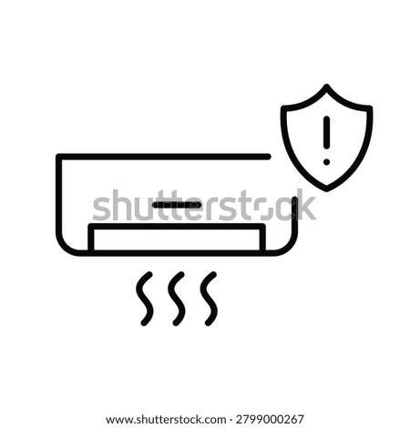 AC maintenance warning, cooling system error, climate control hazard. Pixel perfect, editable stroke vector icon