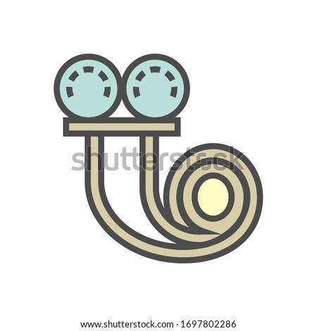 AC manifold gauge or air conditioning gauge vector icon. Tool for professional or technician to diagnostic, service, repair, maintenance, install and freon charging in hvac or air conditioner system.