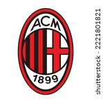 ac Milan black red logo icon symbol sport vector art template isolated white background design