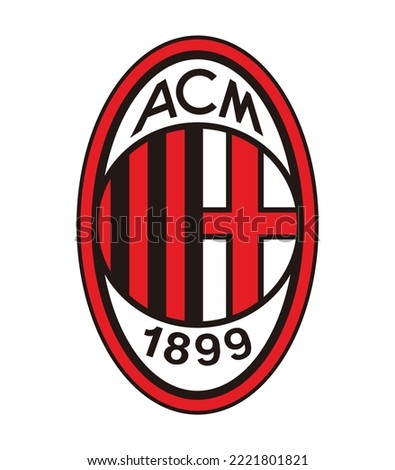 ac Milan black red logo icon symbol sport vector art template isolated white background design