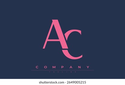 AC Modern Initials Logo Design. Branding logo with stylized initials showcasing bold design and modern aesthetic. Ideal for professional business branding or creative projects focusing on minimalistic