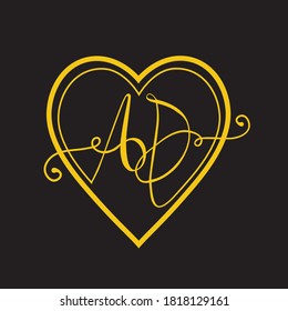 AC monogram initial handwriting logo, nice for valentine, beauty and fashion company, invitation card, couple T-shirt, wedding etc