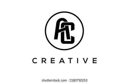 AC monogram. initial letters AC eye-catching Typographic logo design with circle, very creative stylish lettering logo icon for your business and company