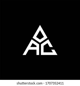 AC monogram logo with 3 pieces shape isolated on triangle design template