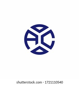 AC monogram logo with abstract shapes in modern style design template