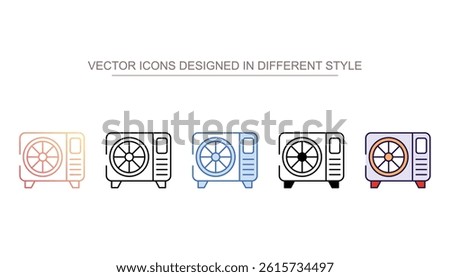 AC Outdoor icon design with white background stock illustration
