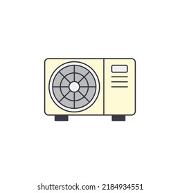 Ac Outdoor Unit Icon In Color, Isolated On White Background 