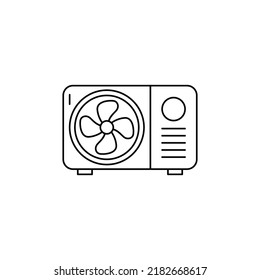 Ac Outdoor Unit Icon In Line Style Icon, Isolated On White Background