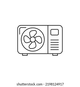 Ac outdoor unit icon in line style icon, isolated on white background