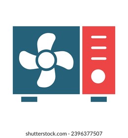 AC Outside Unit Vector Glyph Two Color Icons For Personal And Commercial Use.
