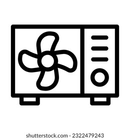 AC Outside Unit Vector Thick Line Icon For Personal And Commercial Use.

